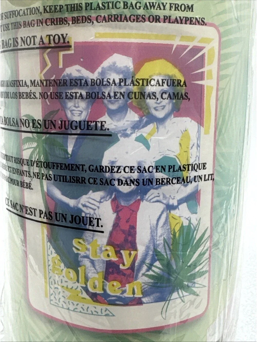 New Golden Girls Fleece Throw Blanket 46” X 60” “Stay Golden” Pastel Colors ABC
